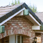 Close up of Copper Beam Caps Copper Bay Window 7-2