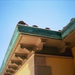 Green Over Brown Patinaed Eclipse Millennium Copper Gutter Eclipse Millennium Copper Gutter 3-1