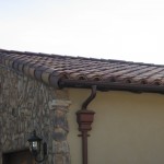 Copper Half Round Gutter W/Copper Leaderhead Half Round Copper Gutter 7-1