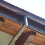 Half Round Copper Gutter W/Cast Bronze Hanger, Welded Downspout Half Round Copper Gutter 8-1